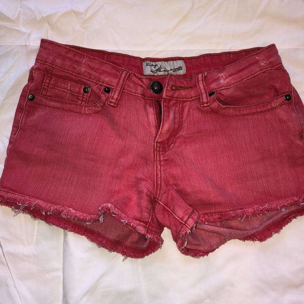 Peach jean shorts. Size 5. Lightly used